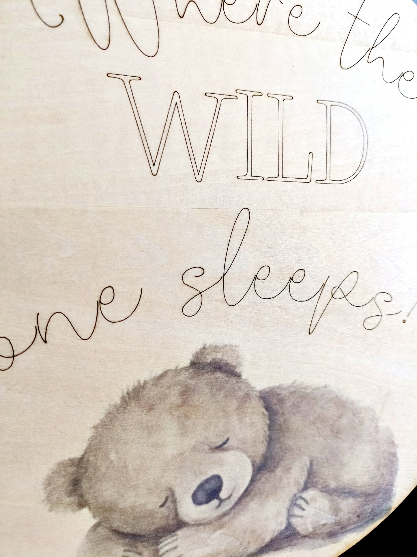 Sleeping bear wall plaque