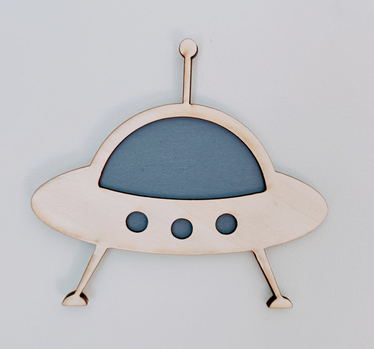 Space Wall Decor Set for Kids Room - Rocket, Planet & UFO Wooden plaques