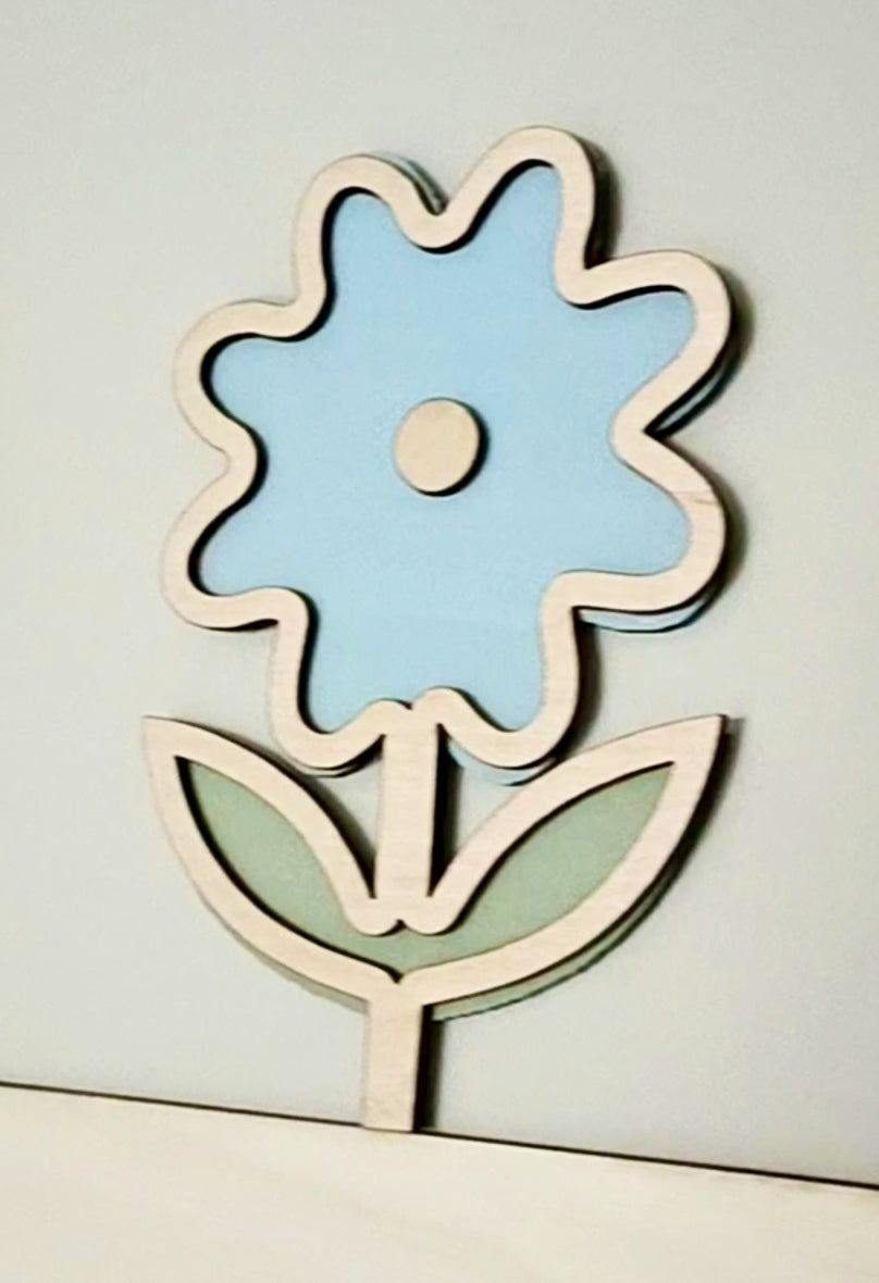 Pastel Wooden Flower Wall Plaques - Nursery Wall Decor Set