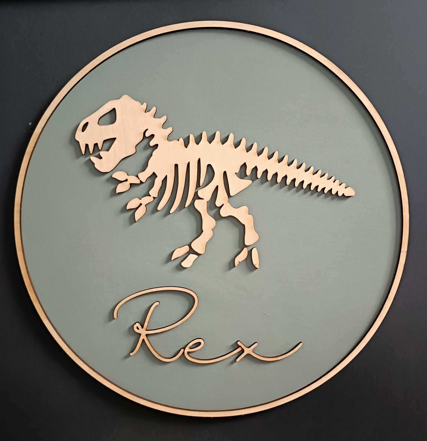 T- rex skeleton wall plaque