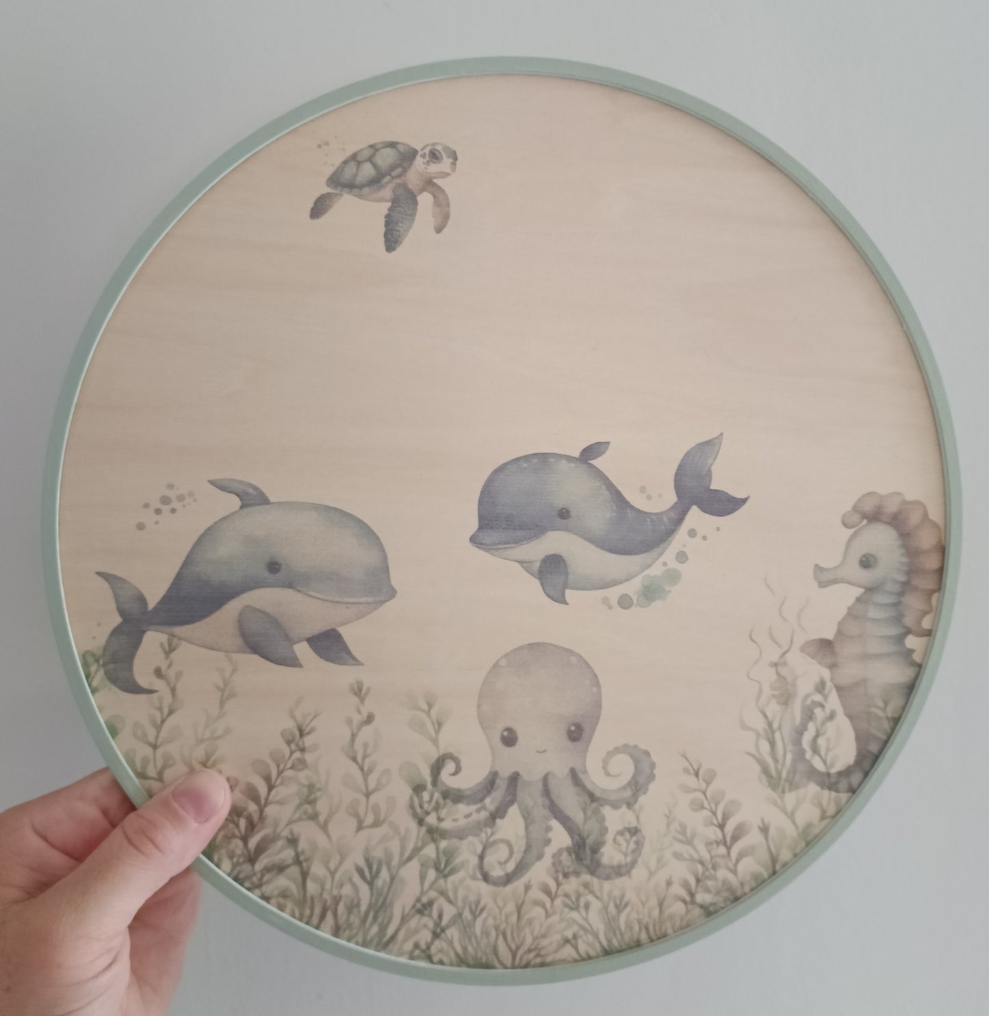 A Large, Wooden, Ocean, Wall/Door Plaque