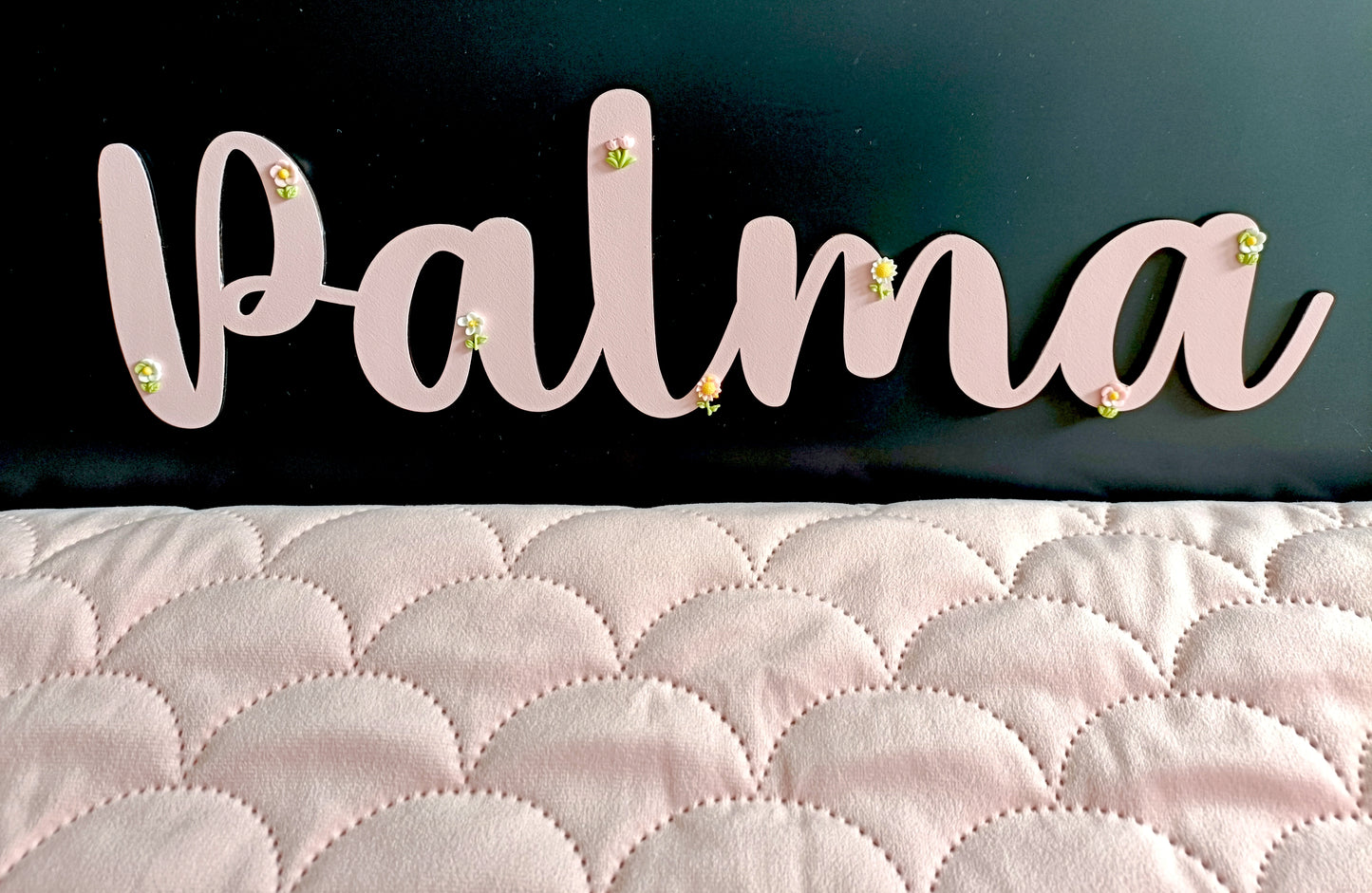 Pink Flower Name Sign