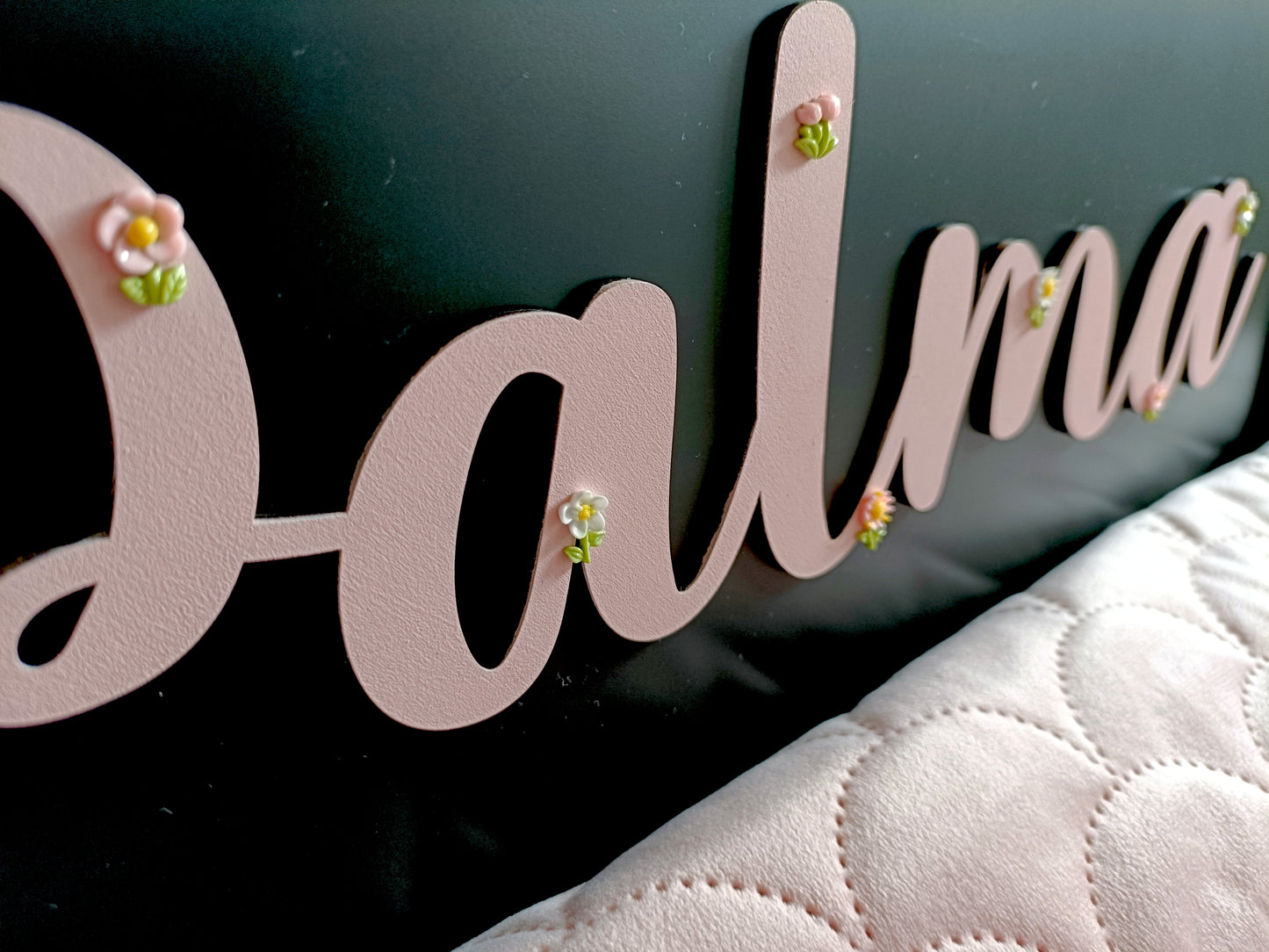 Pink Flower Name Sign