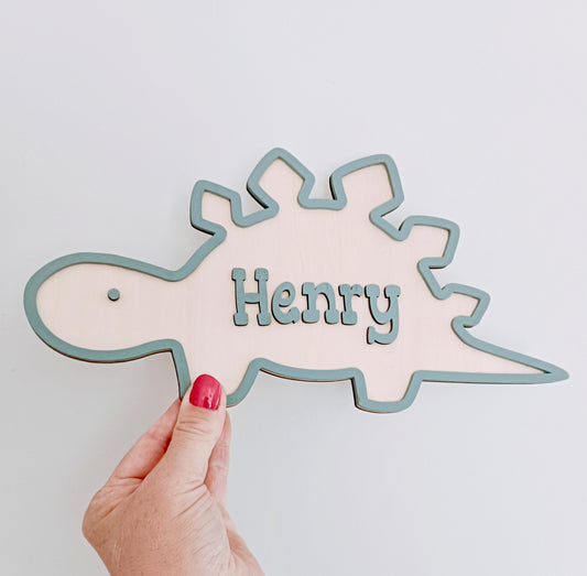 Stegosaurus door plaque