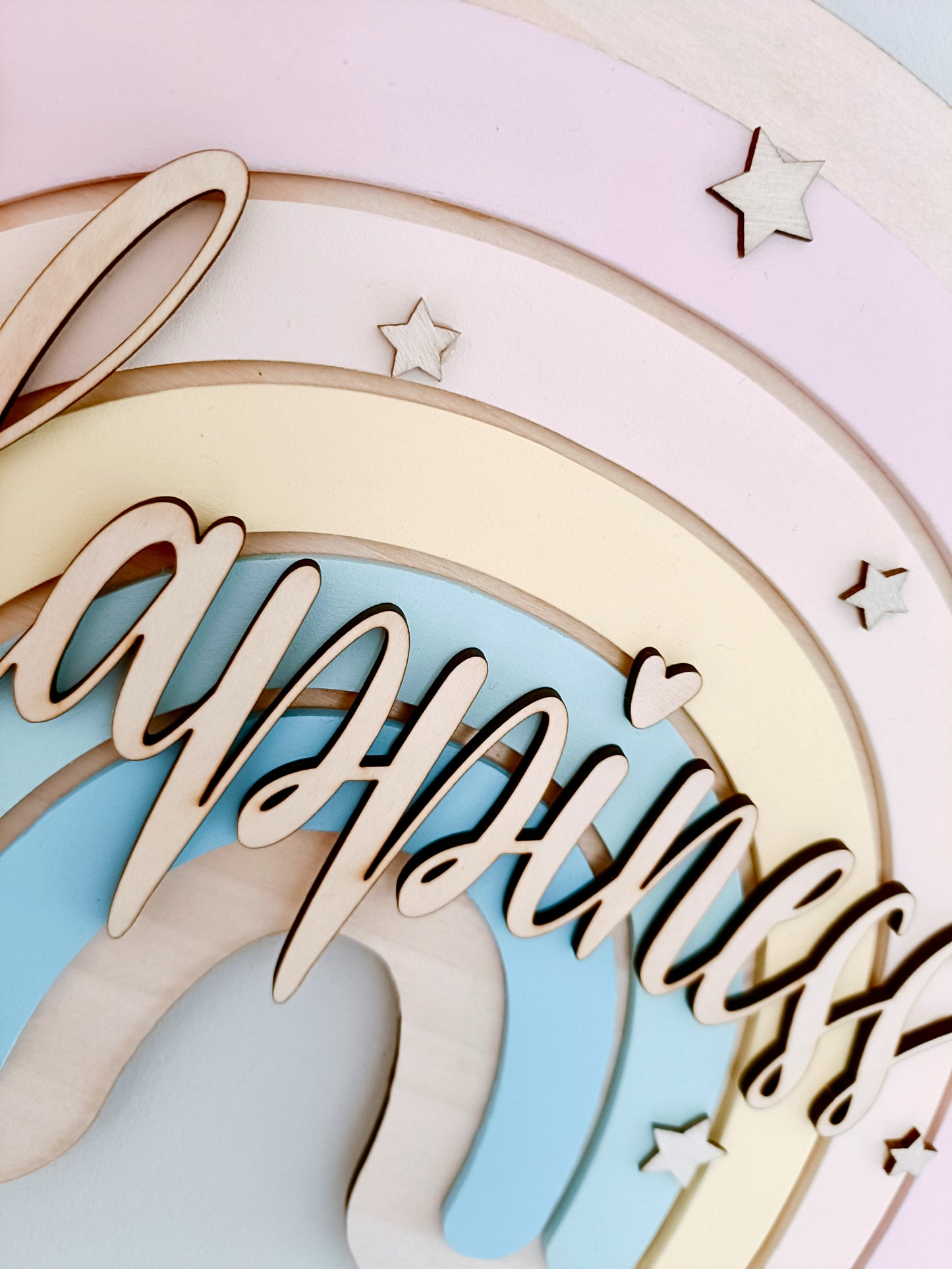 Happiness, Pastel, Rainbow, Wall/Door Plaque