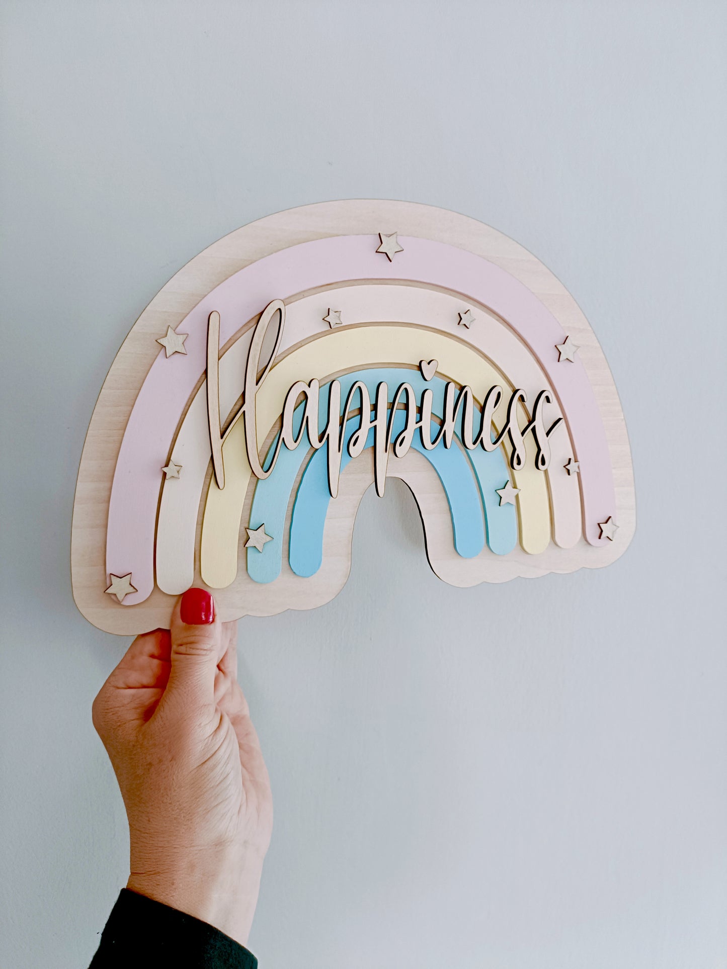 Happiness, Pastel, Rainbow, Wall/Door Plaque