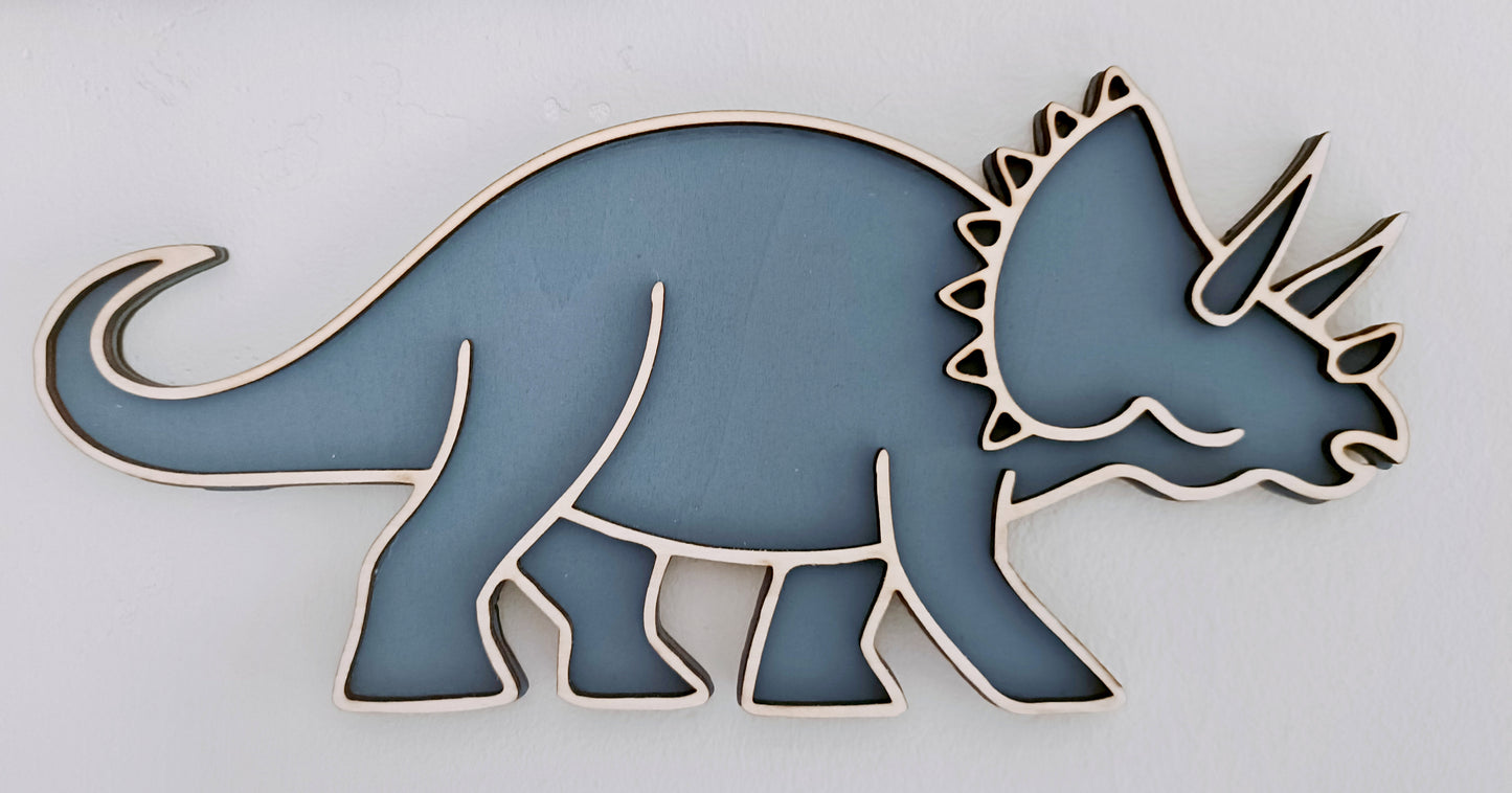 Blue Toned Dinosaur Wall Decor - pack of 3