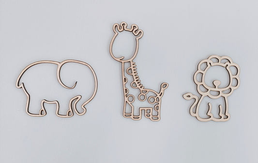 Safari animal wall decor - pack of 3