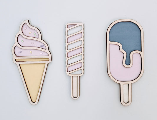 Ice lolly wall decor - pack of 3