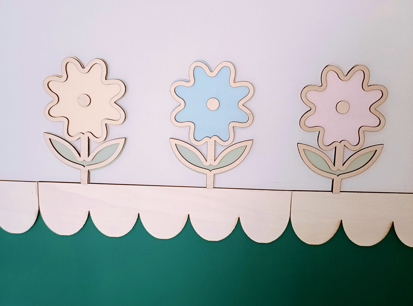 Flower wall decor - pack of 3