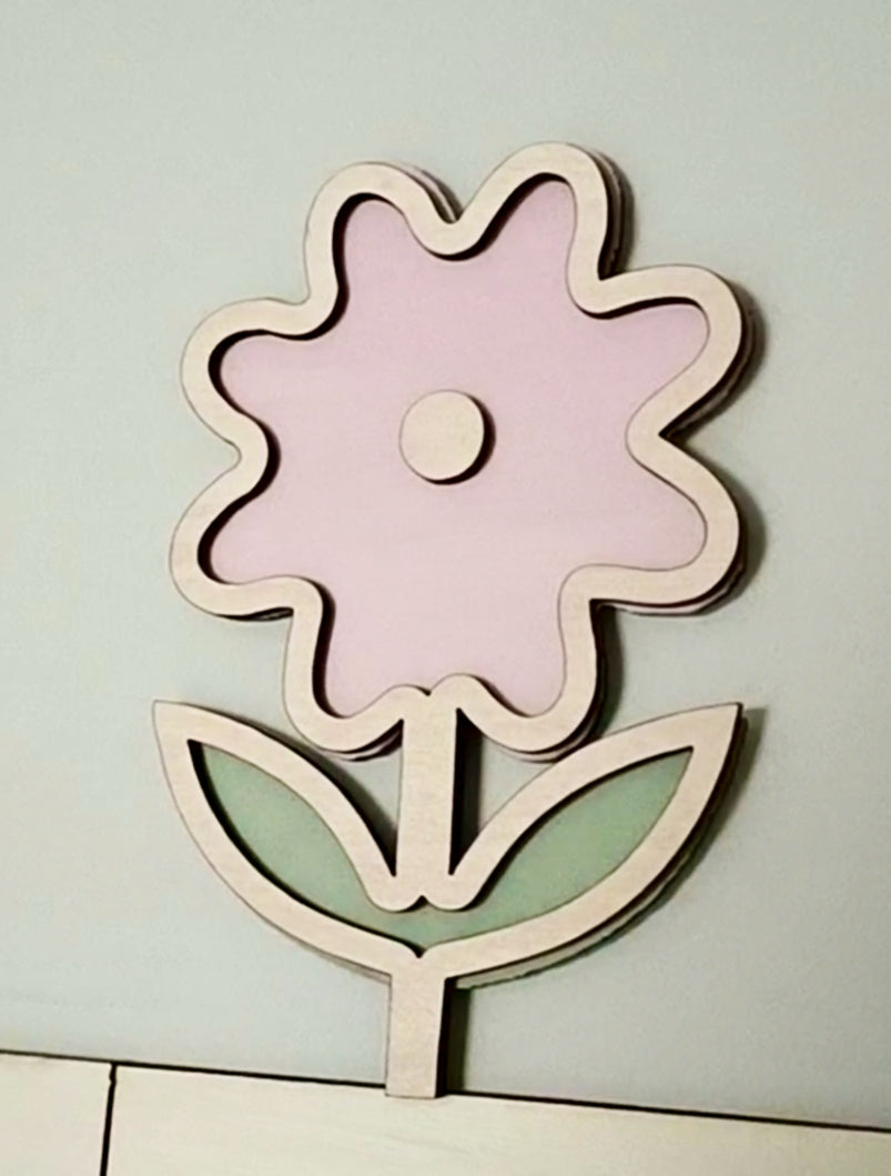 Flower wall decor - pack of 3