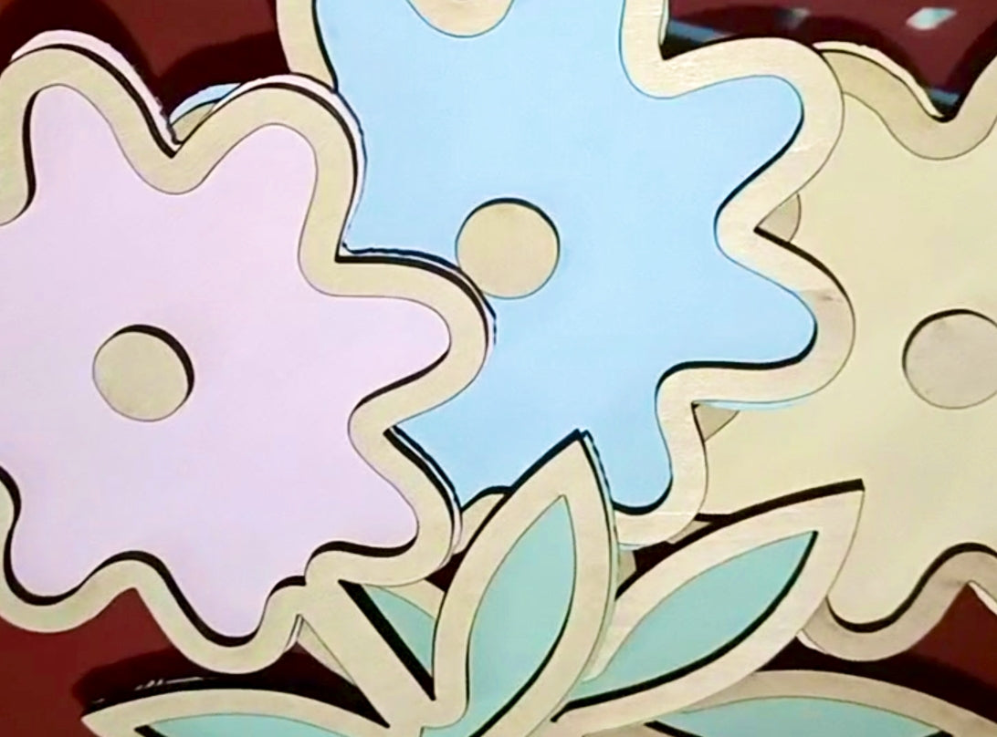 Flower wall decor - pack of 3