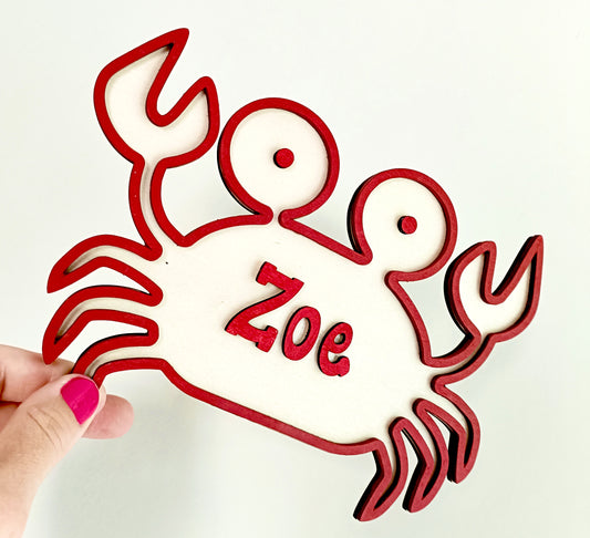Crab door plaque