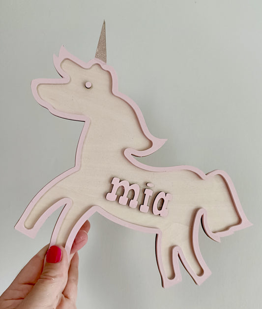 Unicorn Door Plaque