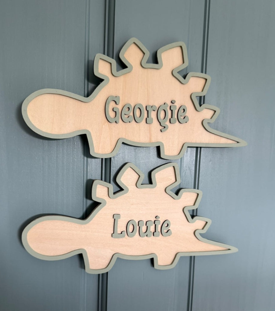 Stegosaurus door plaque