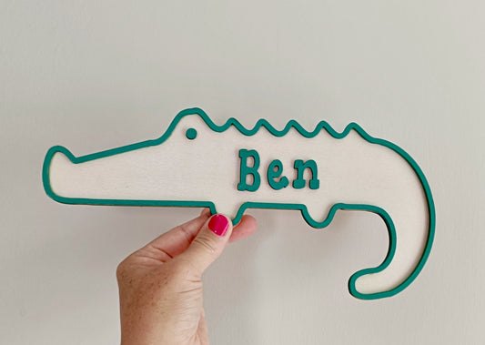 Crocodile door plaque
