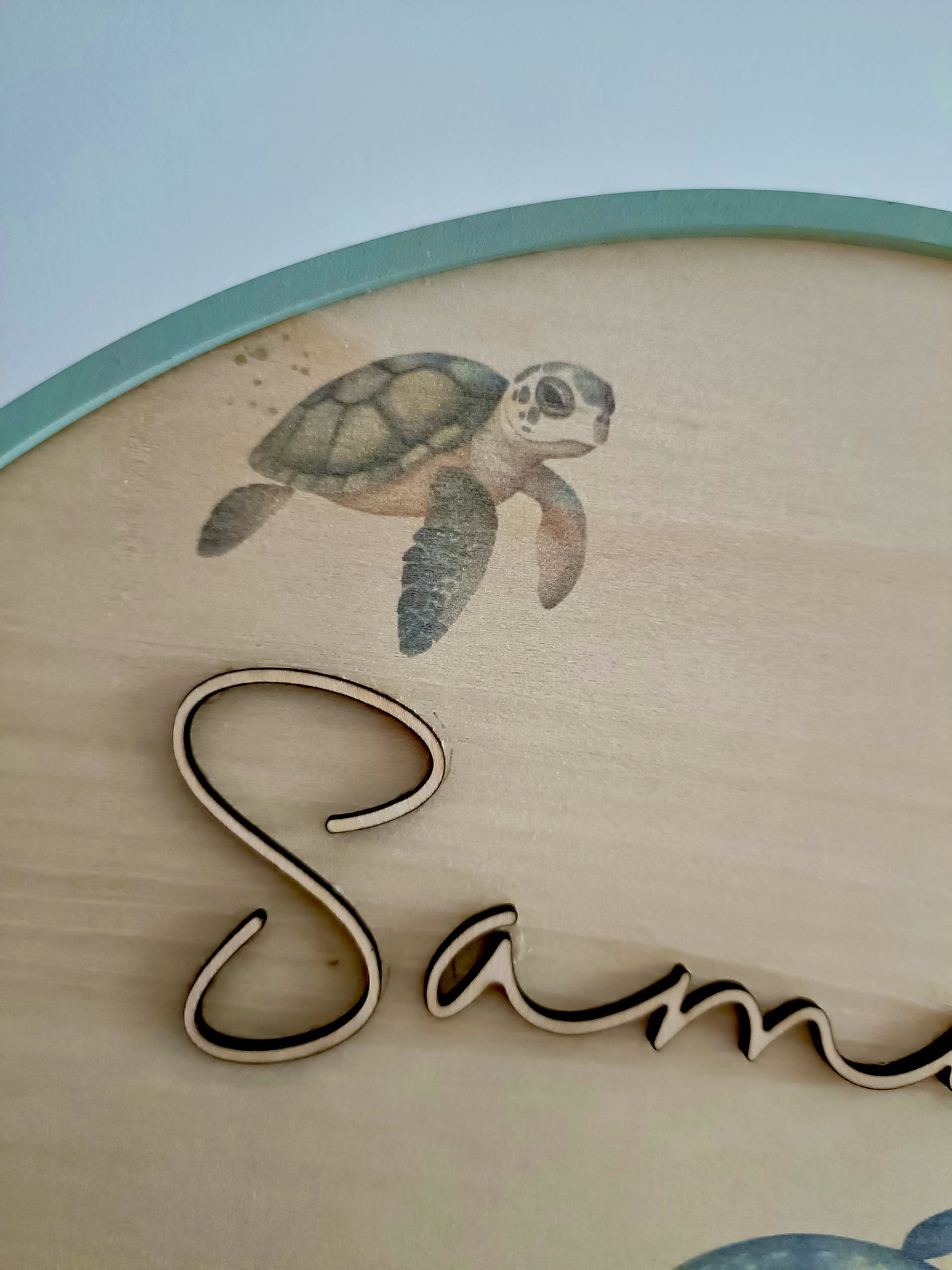 A Large, Wooden, Ocean, Wall/Door Plaque